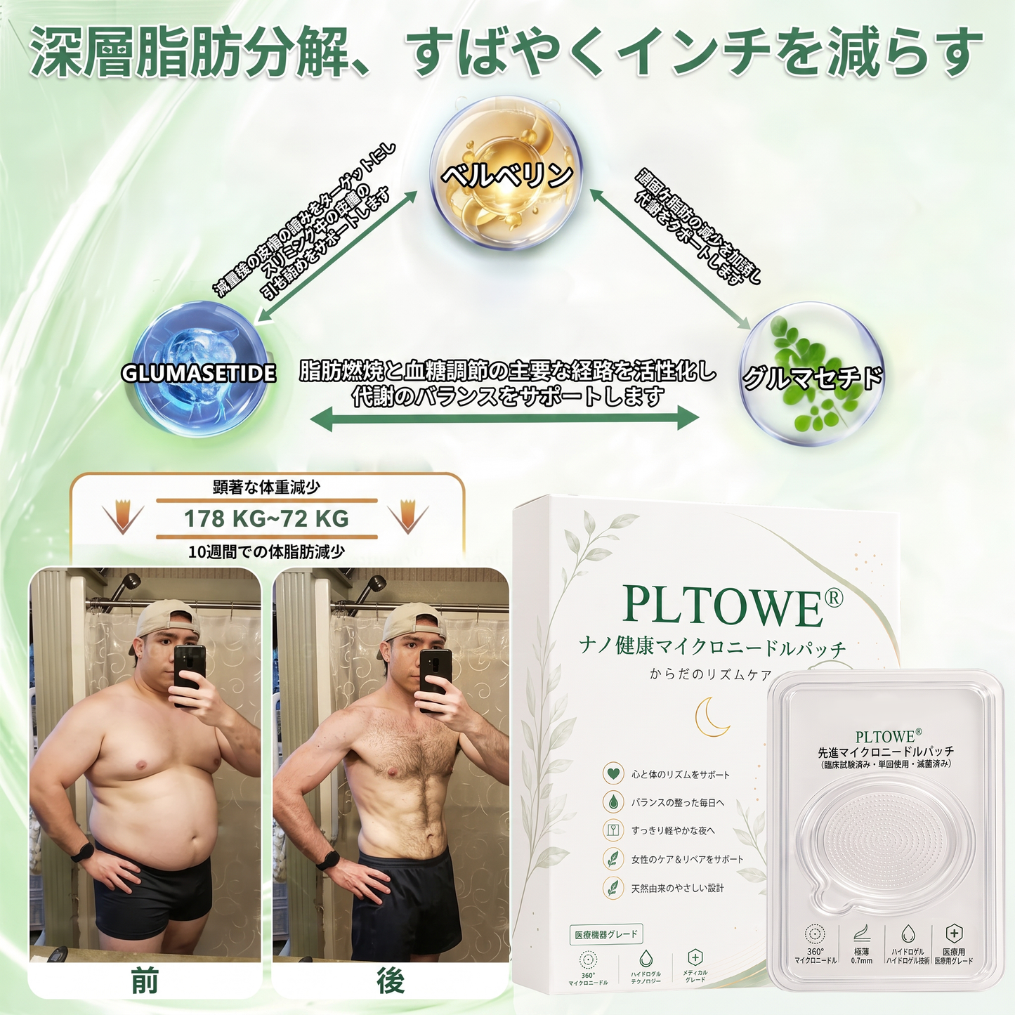 ✨PLTOWE® ナノヘルス・マイクロニードルパッチ🌿
